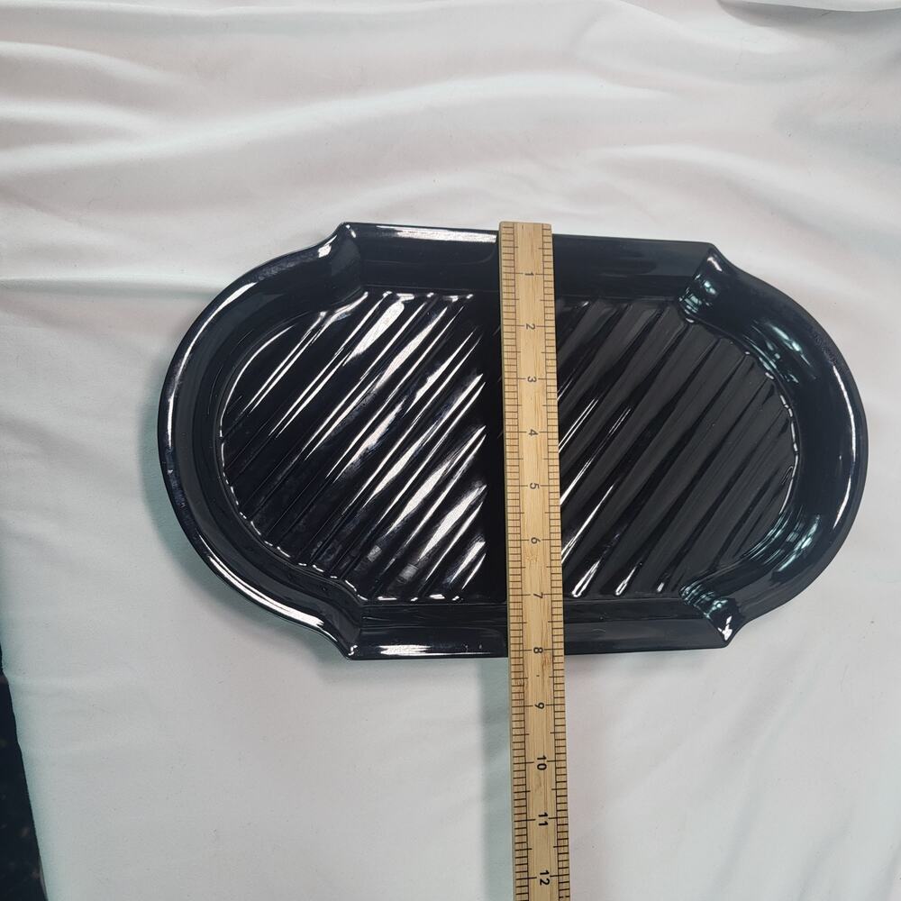 Mikasa Glossy Black Oval 13" Serving Platter Plate Dish Tray - Picture 9 of 10